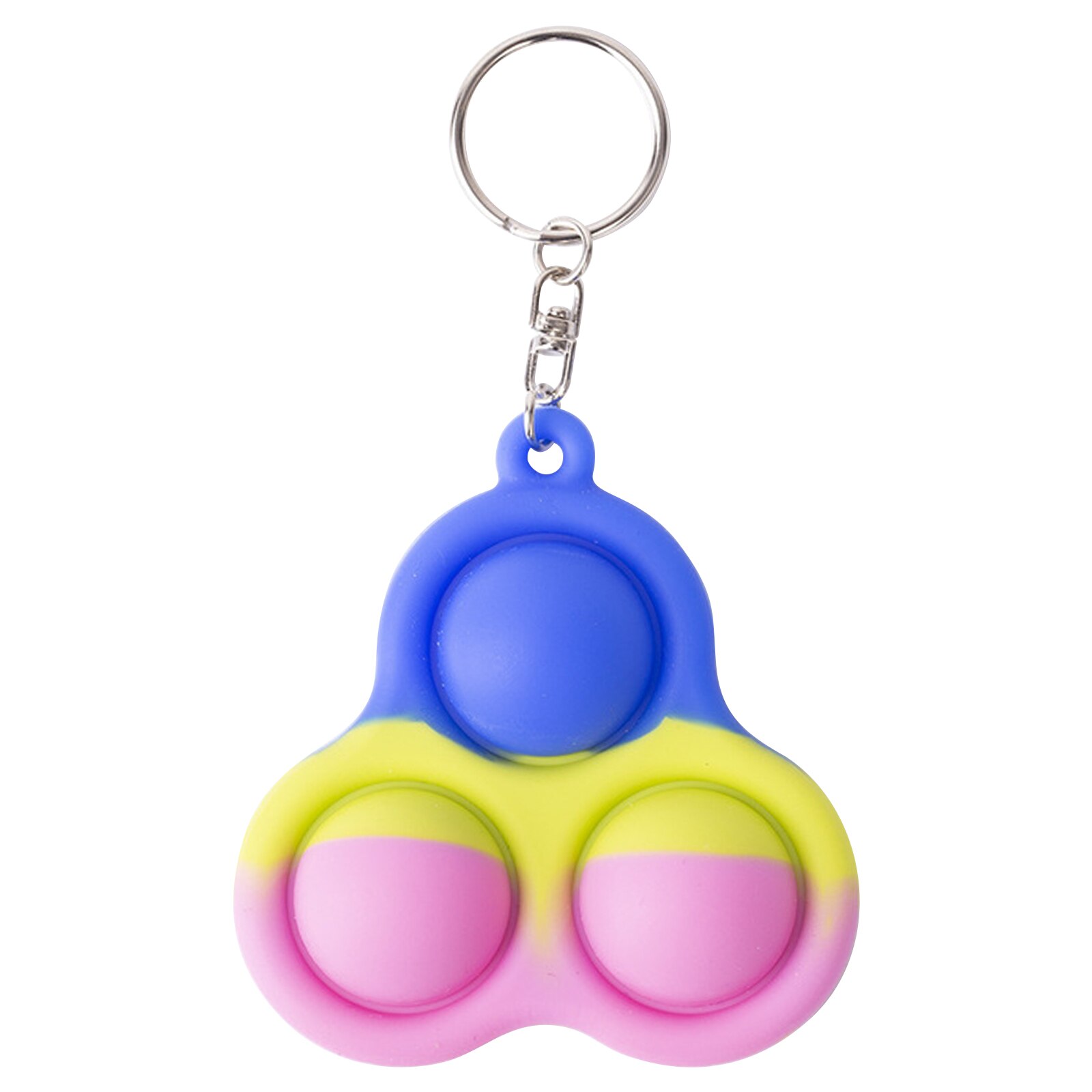 Simple Dimple Fidget Toy Popper, Handheld Mini Soft Silicone Stress Relief Hand Sensory Fidget Toys with Key Chain for: C