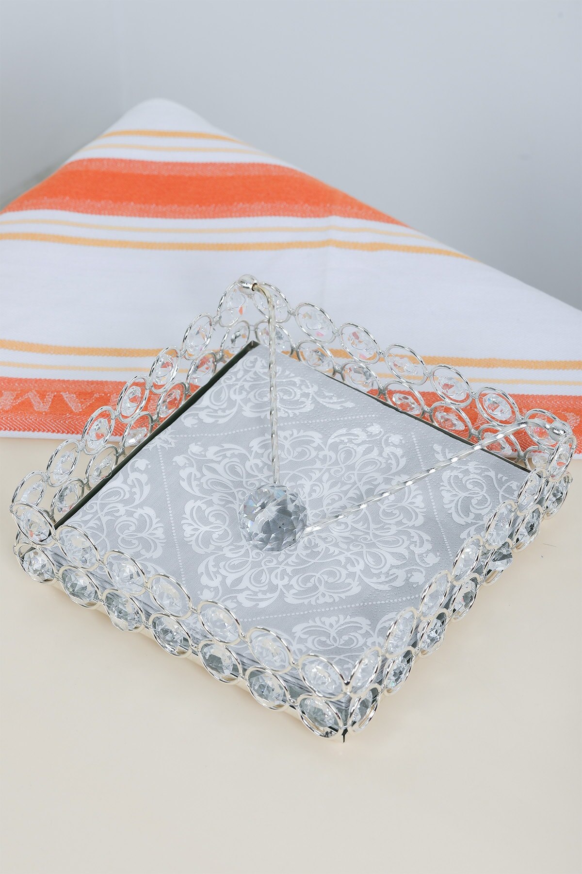 Speciale Steen Juxtapositie Art Zilver Servet Houder