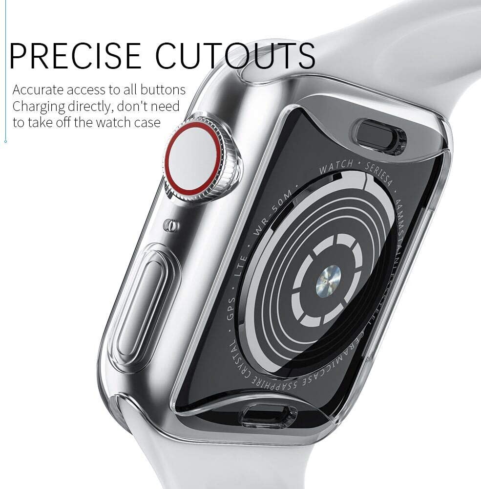 Hoesje voor apple watch 5 44mm 40mm 42mm 38mm screenprotector voor iwatch serie 5 4 3 tpu hd doorzichtig ultradunne algehele hoes