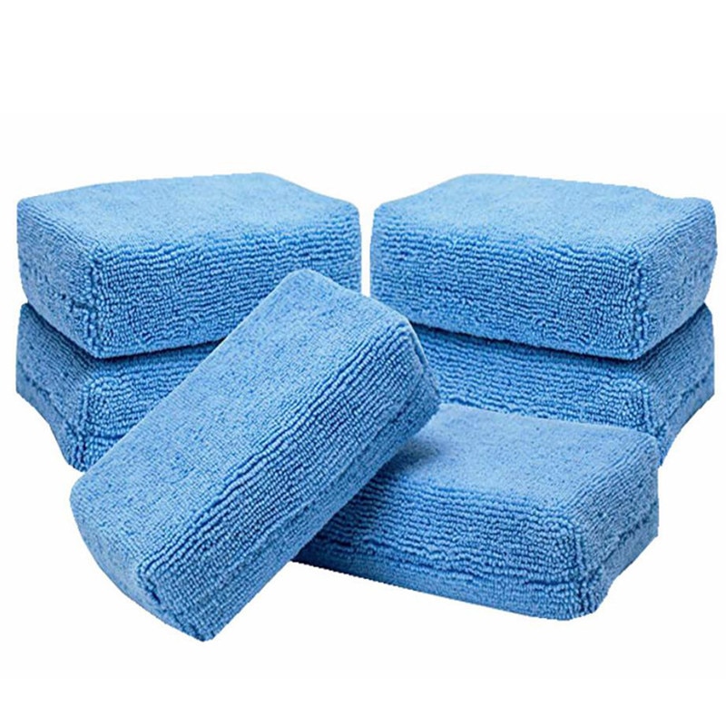 5x bil mikrofiber applikatorer svampe klude mikrofiber håndvoks polerpude 12 cmx 8cm