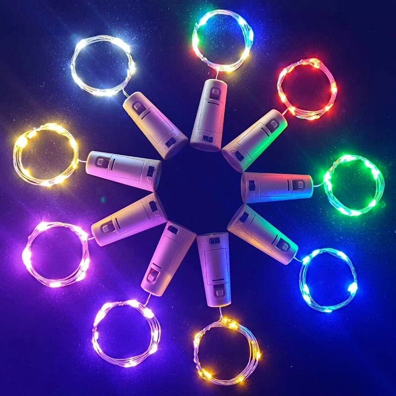 Wine bottle light 2m LED wine bottle cap cork with battery string lights indoor outdoor party wedding Christmas Halloween bar de