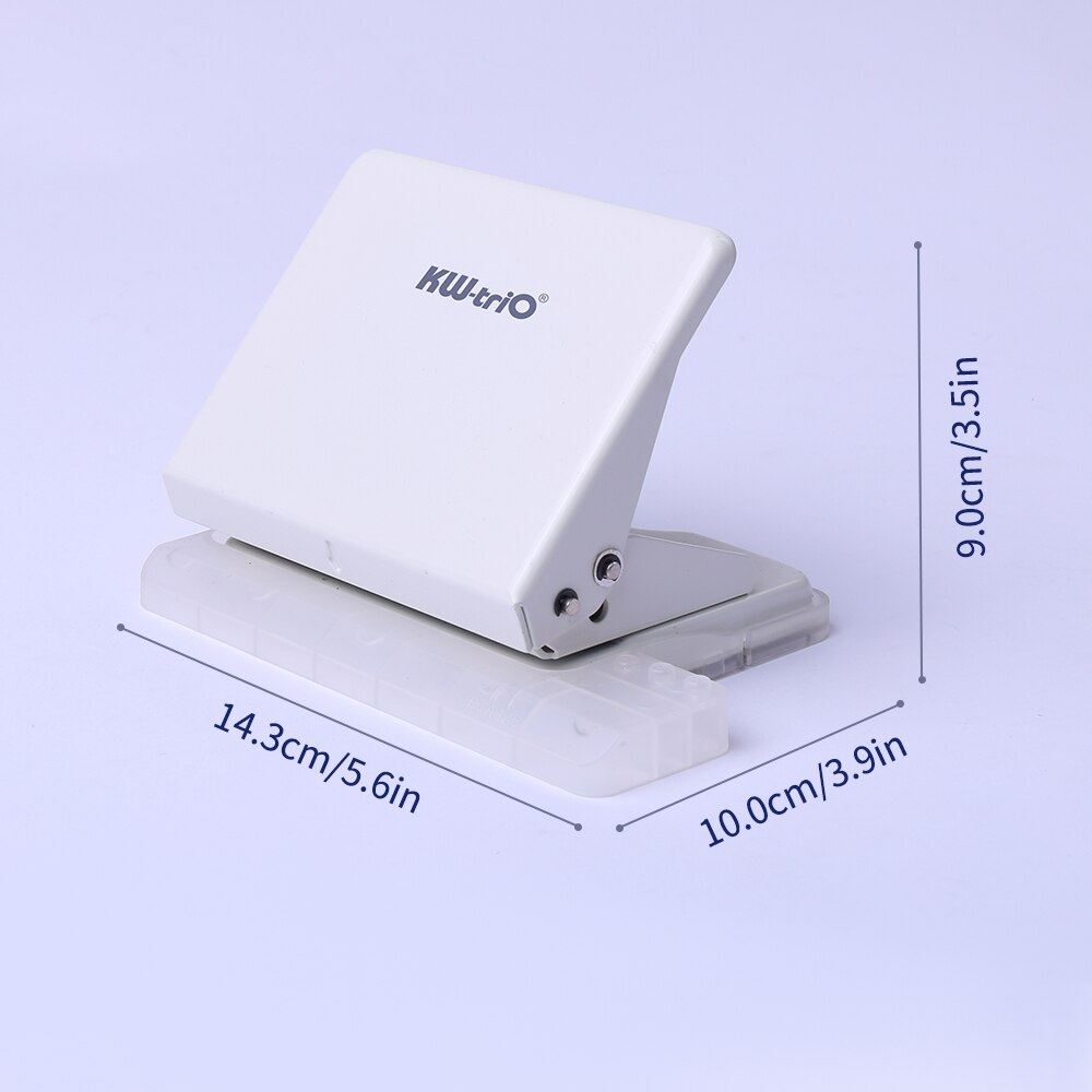 Kw-trio desktop metalen perforator capaciteit 10 vellen losse vellen perforator verminderde inspanning kantoor schoolbenodigdheden