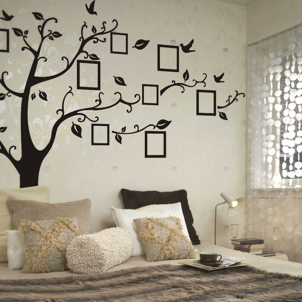 Grote 70*120 cm/55 * 110in DIY Familie Foto 3D Muurstickers Boom Voor Woonkamer Liefde vinyl Stickers Wall Art Slaapkamer Home Decor