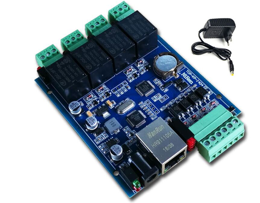 Industrial grade 4ch network relay switch module Ethernet relay remote network switch 4channel isolated input: board y power