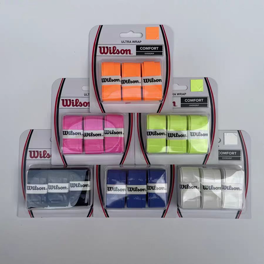 Original Wilson tenis Overgrip bádminton pegajoso antideslizante raqueta mano pegamento bádminton tenis playa raqueta banda para el sudor 3 uds