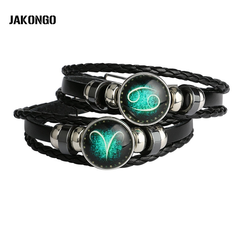 Maagd/boogschutter/waterman/schorpioen/weegschaal/steenbok 12 sterrenbeeld armband heren dames gevlochten leren armbanden & bangles