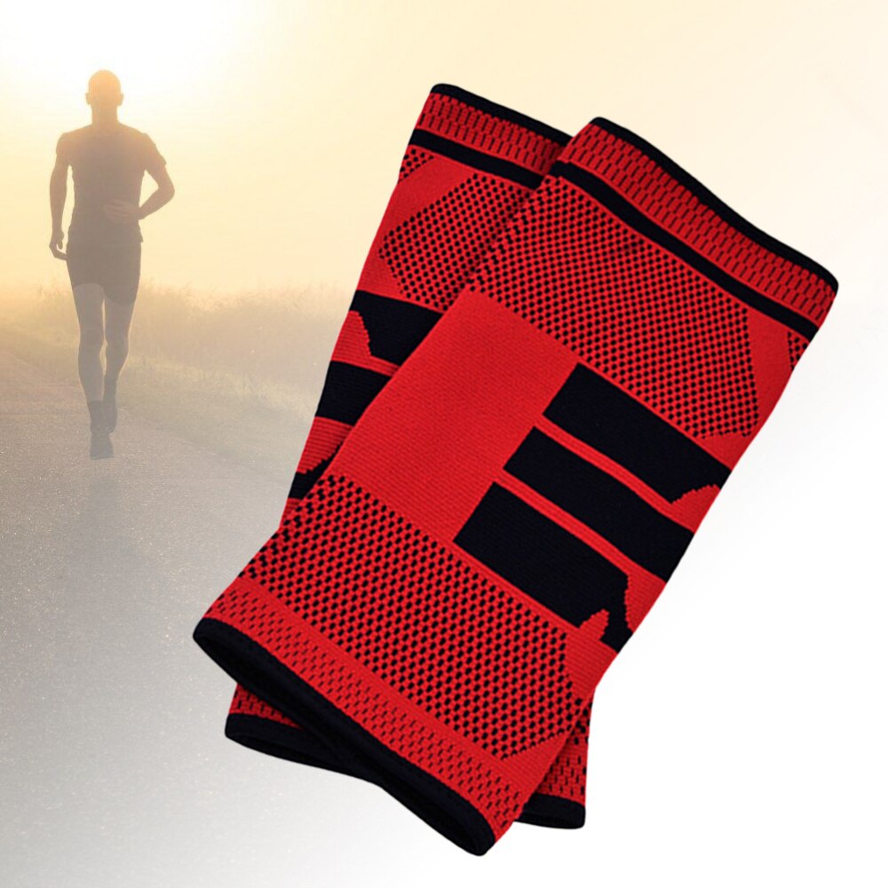 Enkele Fitness Hardlopen Fietsen Knie Ondersteuning Braces Elastische Nylon Sport Knie Pad Sleeve-Sized M (Grijs): Red