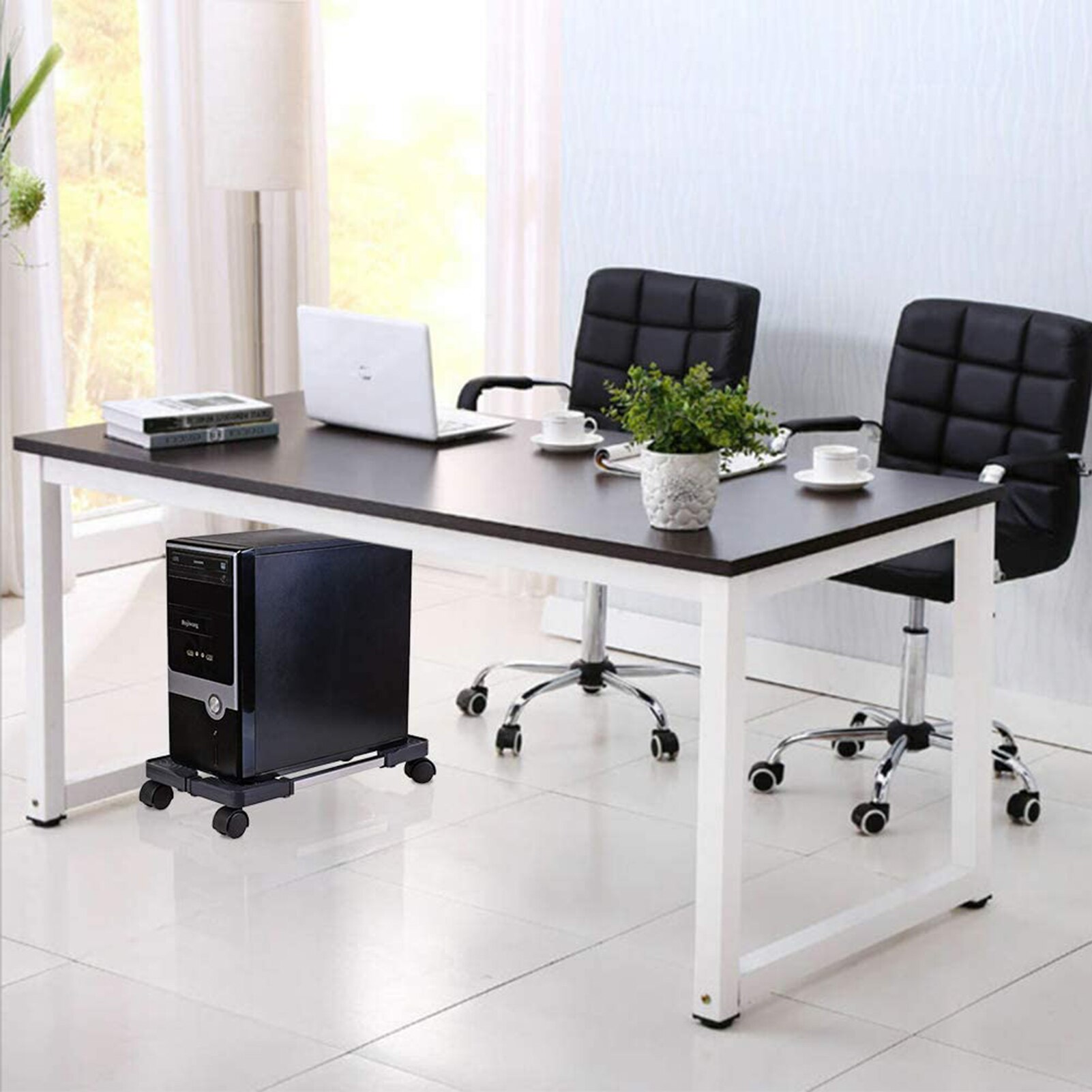 Mobile Computer Towers Stand CPU Rolling Holder Desktop Tower Stand Bracket With Caster Wheels For Computer Cases PC