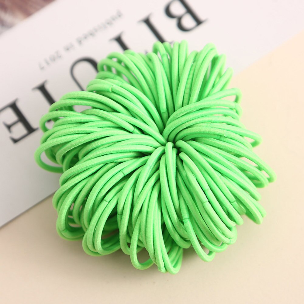 100Pcs/lot Colorful Child Kids Hair Holders Cute Rubber Hair Band Elastics Accessories Girl Women Charms Tie Gum Baby Headband: PS3398G