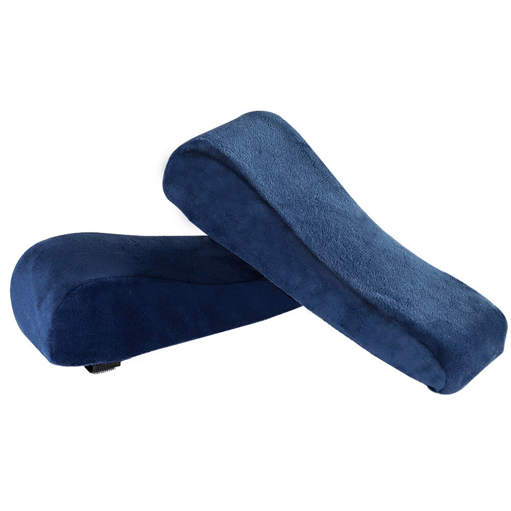 2Pcs Chair Armrest Pads For Office Home Memory Foam Slow Rebound Elbow Relief Pillow Support Hand Arm Rest Pads: C Navy blue