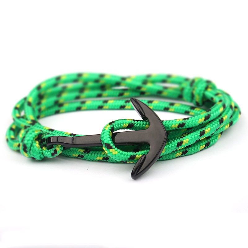 Niuyitid mænd armbånd hånd tilbehør sort anker armbånd dreng charme homme smykker justerbar