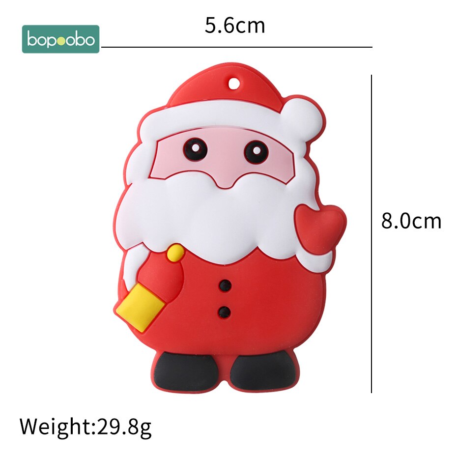 Bopoobo 1pc silikon snöflinga bitring julgran hänge stjärna jul rådjur för baby älg pepparkaka mansbaby bitring: Jultomten