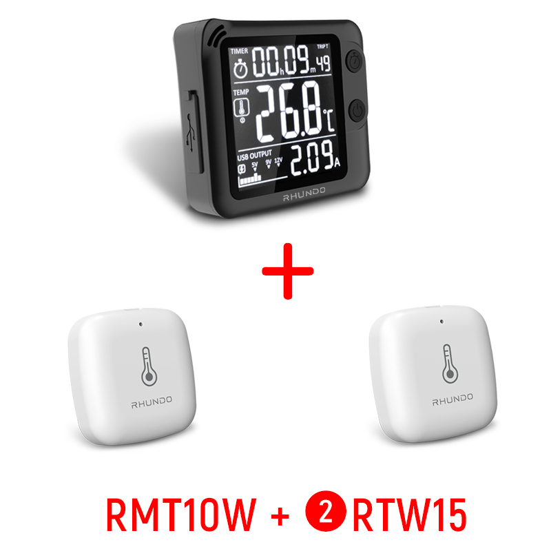 RHUNDO-termómetro Digital inalámbrico para coche, reloj de temperatura para exteriores, retroiluminación de tiempo, pantalla de visualización multifunción: Azul