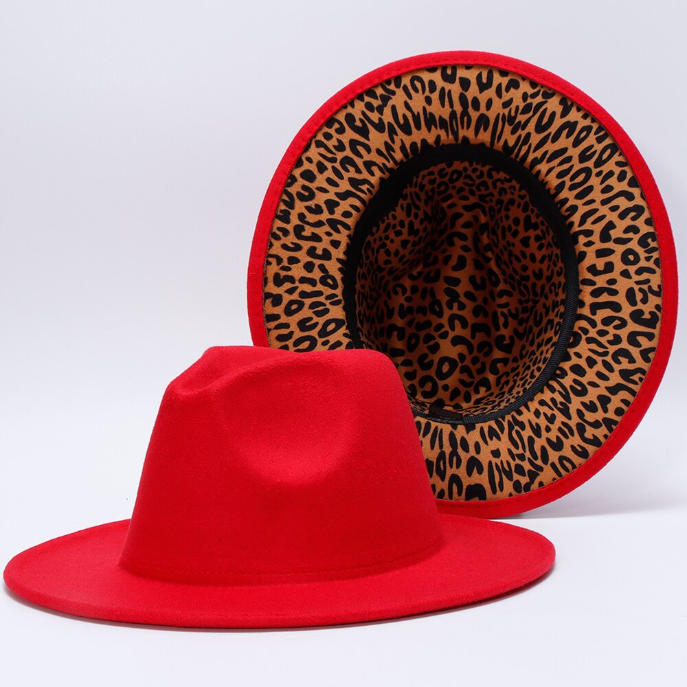 Fedora Vrouwen Hoeden Luipaard Print Patchwork Solid Mannen Vrouwen Panama Vilten Hoeden Winter Jazz Vrouwen Fedora Hoed Sombrero De Mujer: 07