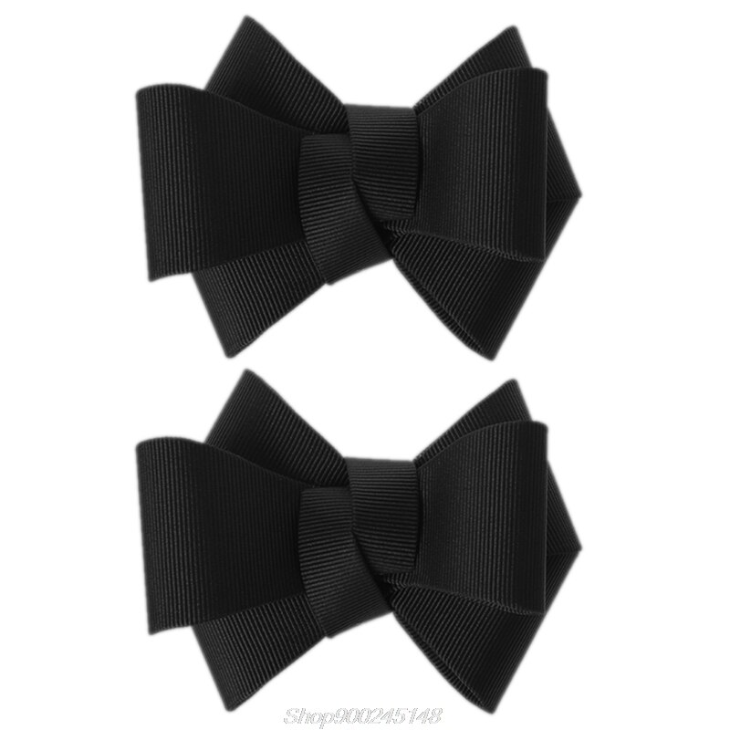 2 uds DIY parches de lazo ropa de zapatos apliques accesorios bordado Clip zapatos decoraciones: Black