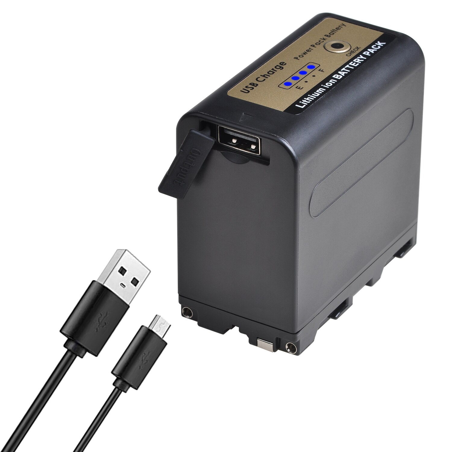 NP-F970 NP-F960 Batterij Met Ingebouwde Usb Voor Sony Np F980 F960 F950 F930 F770 F750, CN-126, CN-160, CN-160CA, YN-160 Led Licht: Black NP-F970