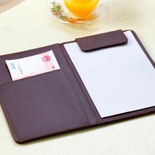 19x13 cm restaurant hotel lederen checkbook cover, serveerster kassier houder met magnetische clip-zwart bruin
