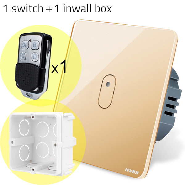 2 Gang remote control light Switch, black Glass Wireless remote control Switch, EU wall light switch touch remote control switch