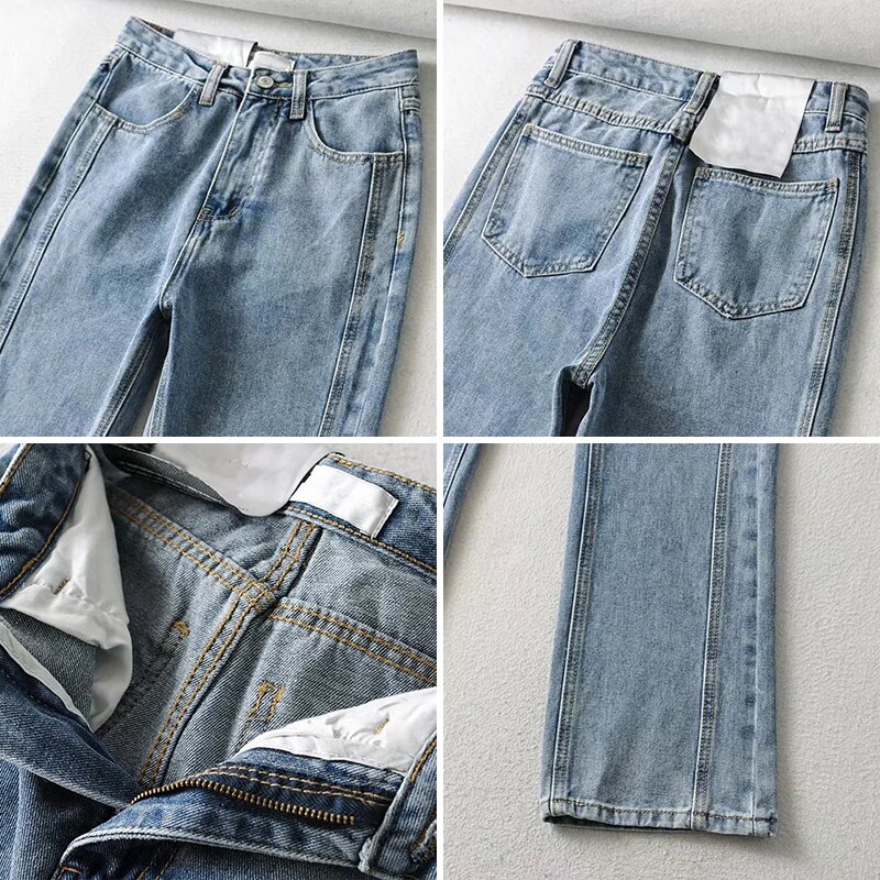 GOPLUS-Pantalones vaqueros De pierna recta para Mujer, Jeans desgastados De estilo urbano Vintage, Broek, Invierno