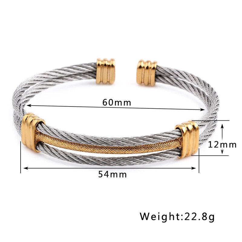 ZORCVENS spring wire line colorful titanium steel bracelet stretch Stainless steel Cable Bangles for women