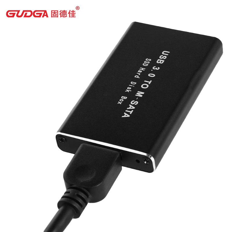 GUDGA-carcasa de SSD Msata, adaptador USB 3,0 a Mini SATA, carcasa de disco duro interno de aleación de aluminio, disco duro externo HD SSD