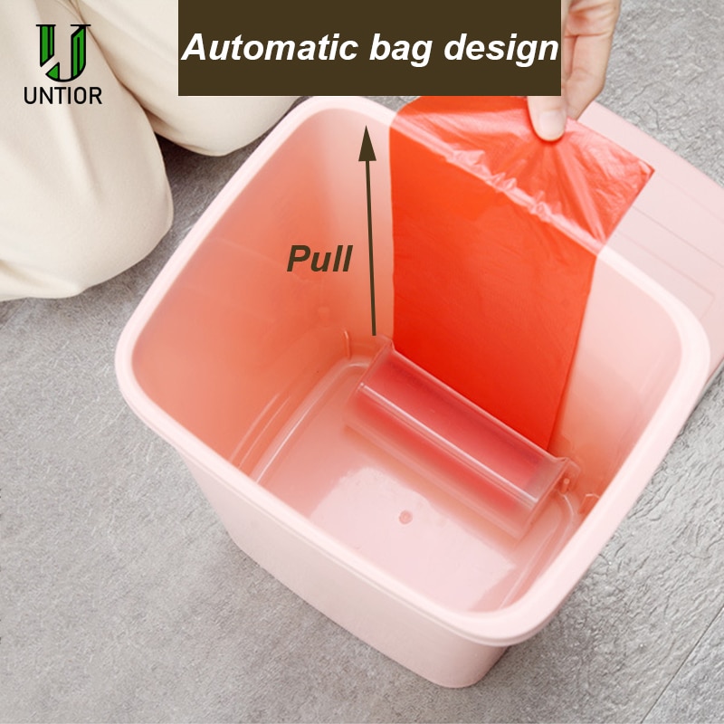 Untior 9l/12l plastik skraldespand automatisk skift affaldspose affaldsspand skraldespand til køkken badeværelse kontor skraldespand