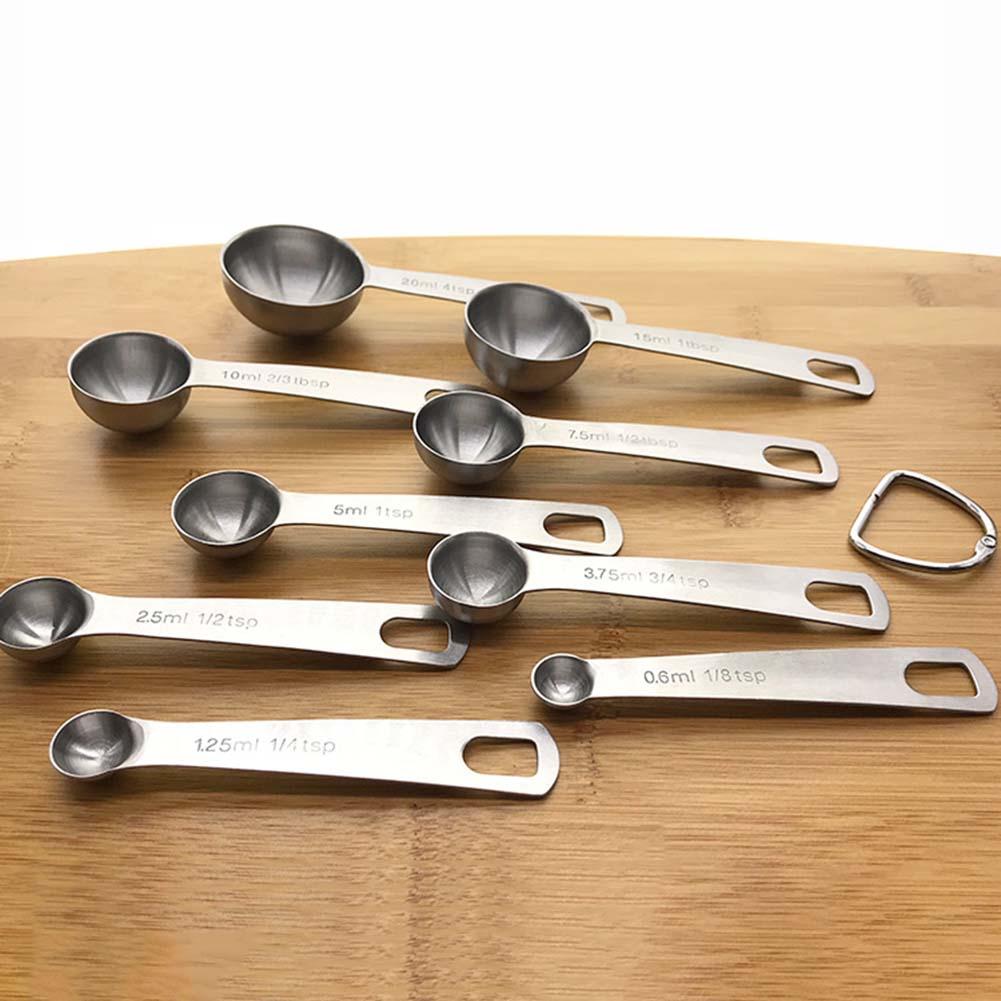 9Pcs Roestvrij Staal Meten Lepel Set Bakken Kruiden Koken Voor Keuken Tool Apparatuur