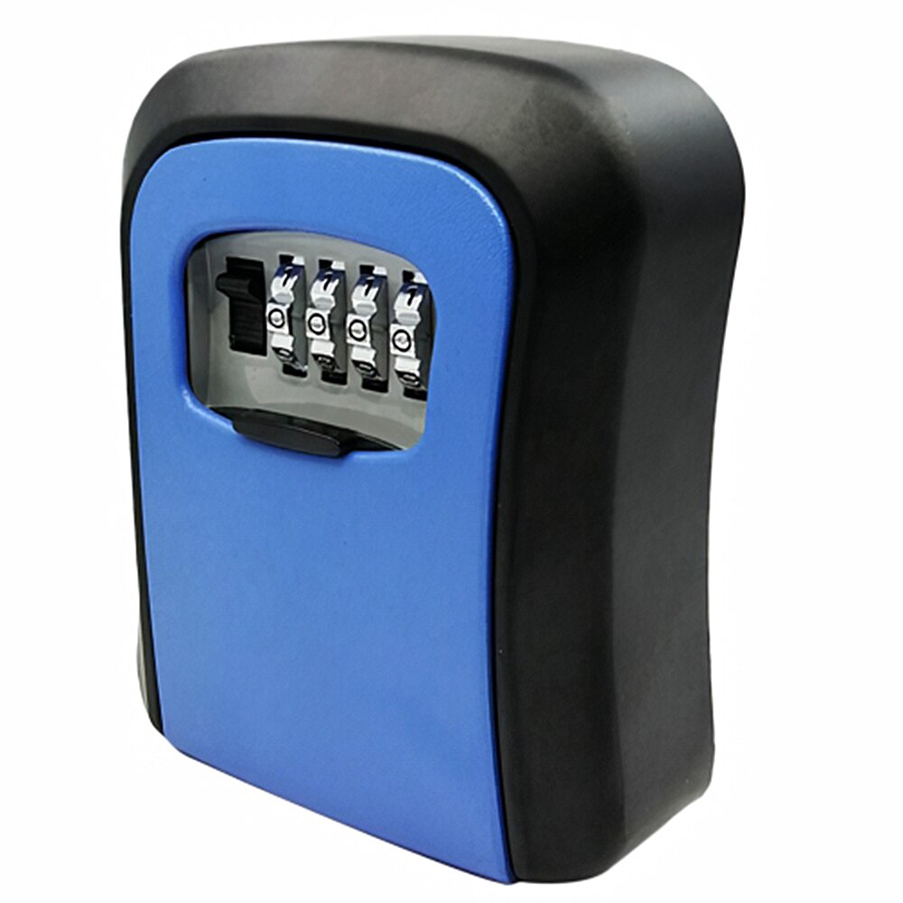 TRAVOR Wall Mounted Password Box Aluminum Alloy Key Code Lock Box Outdoor Weatherproof Combination Digit Keys Storage Lock Box: Blue