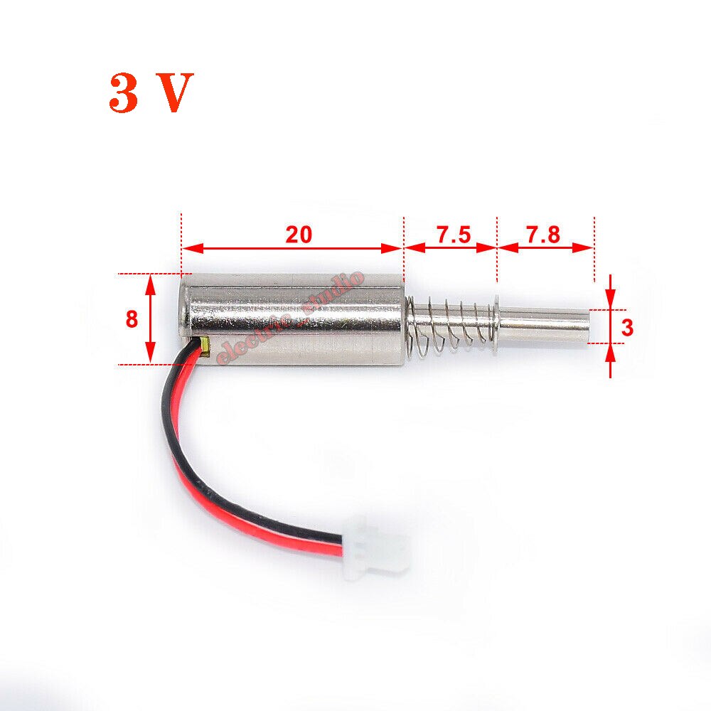 DC3V 5V 6V 9V 12V 24V 8Mm Mini Kleine Cilindrische Zuig Solenoid Elektromagneet Stroke 5Mm Voor Vingerafdruk Slot Diy: 3V