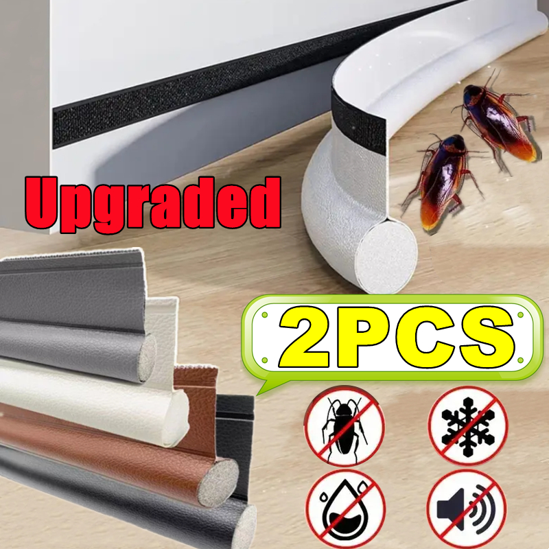 2/1PC Nowa ulepszona dolna uszczelka drzwi Uszczelka przeciwprzeciągowa Pianka pogodowa Dźwiękoszczelna wiatroszczelna uszczelka drzwi Samoprzylepna taśma izolacyjna