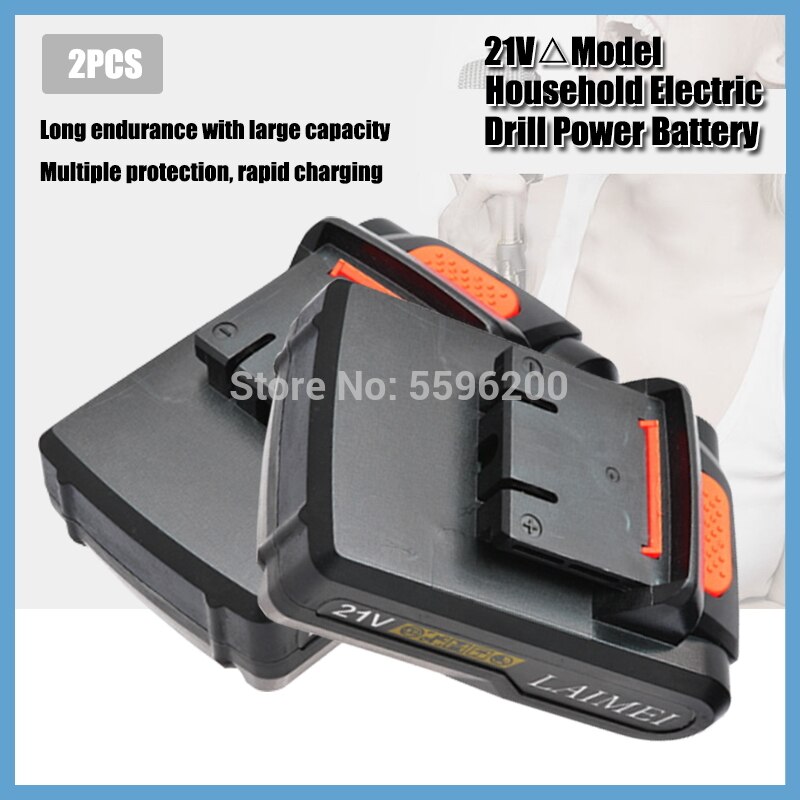 21V Power Lithium Battery Large Capacity Cordless Electric Screwdriver Battery Mini drill lithium battery: 2PCS
