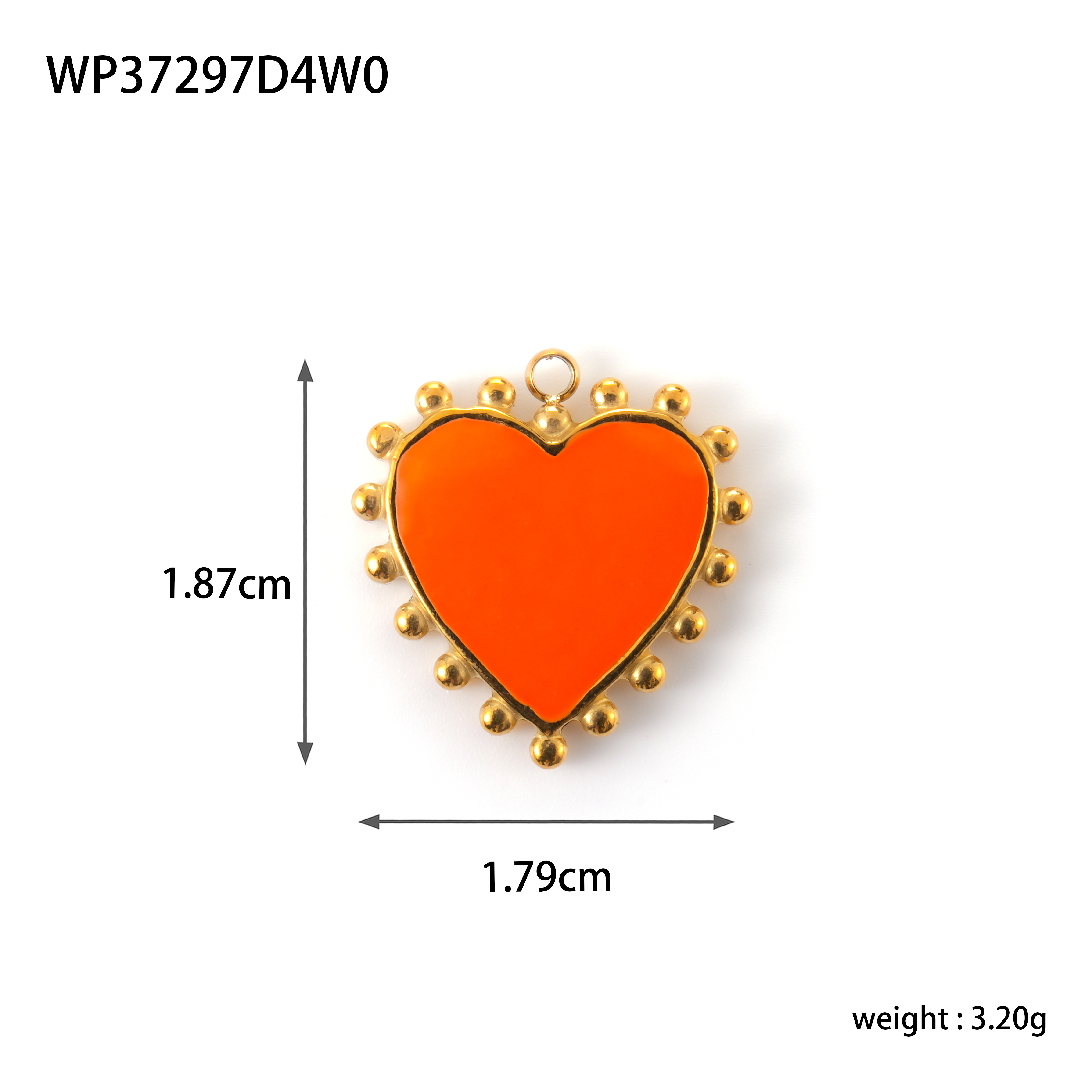 CARLIDANA-Breloques en acier inoxydable plaqué or, pendentif coeur rouge, goutte d'huile, déclaration de connaissance chaude, bijoux à bricoler soi-même pour la Saint-Valentin