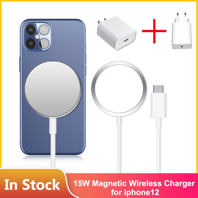 15W Original Magnetic Wireless Charger For iPhone 12 Pro Max Mini Qi Fast Charger for iPhone 12 USB C 20W PD Adapter Magsafing