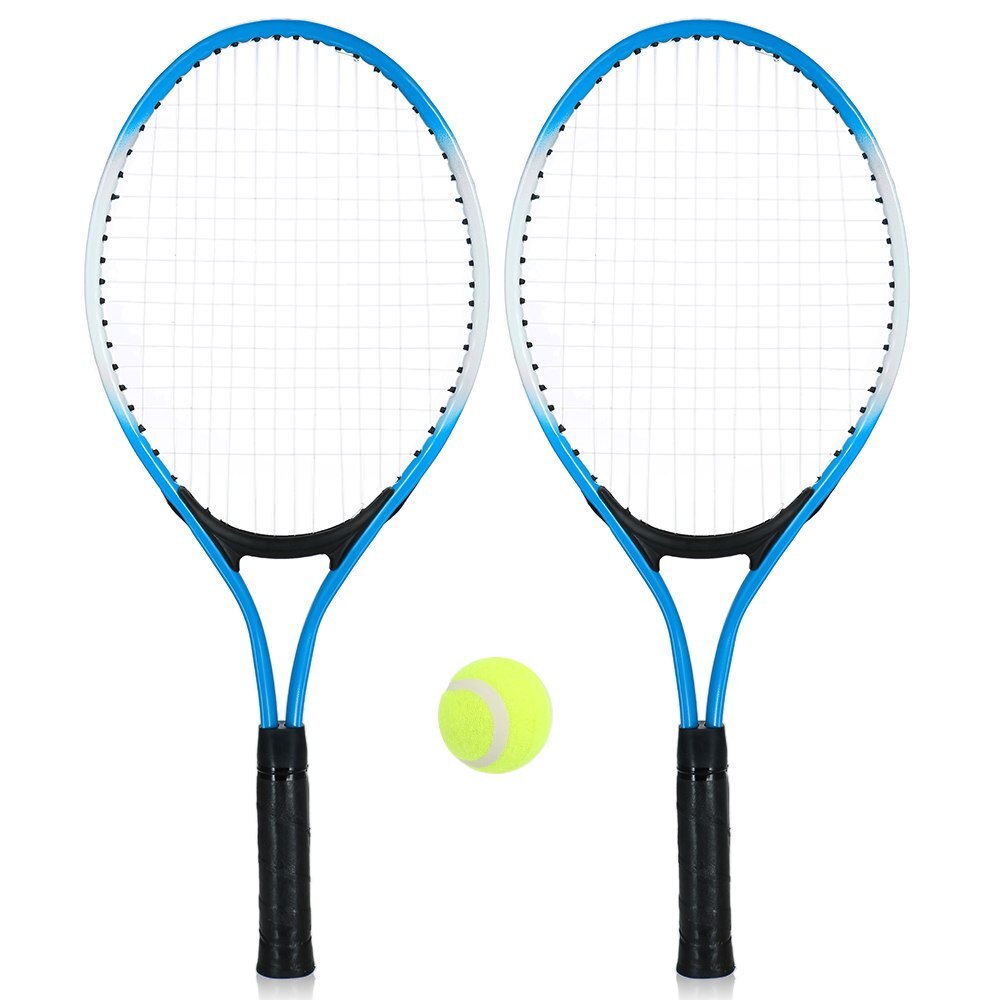 2Stck freundlicher Tennis Schläger Ausbildung Schläger mit 1 Tennis Ball und Abdeckung Tasche für freundlicher Jugend freundlicher Tennis Schläger: Blau