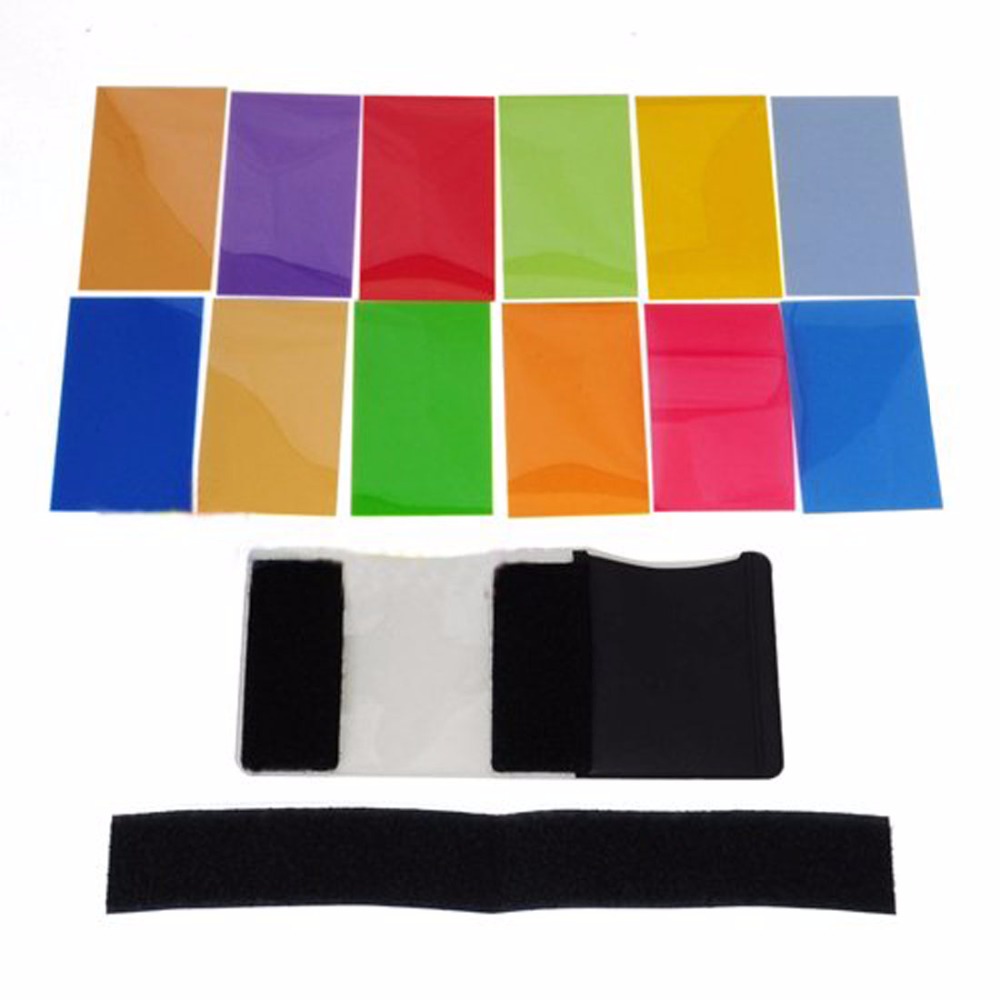 12 stuks kleur kaart voor Strobist Flash Gel Filter Kleurbalans