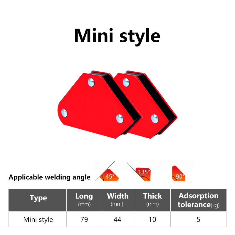 Magnetisk firkantet svejsevinkel sæde locator svejsevinkel svejsepositioner elektromagnetisk svejsemagnet sæde hjælpeværktøj: Mini 2 stk