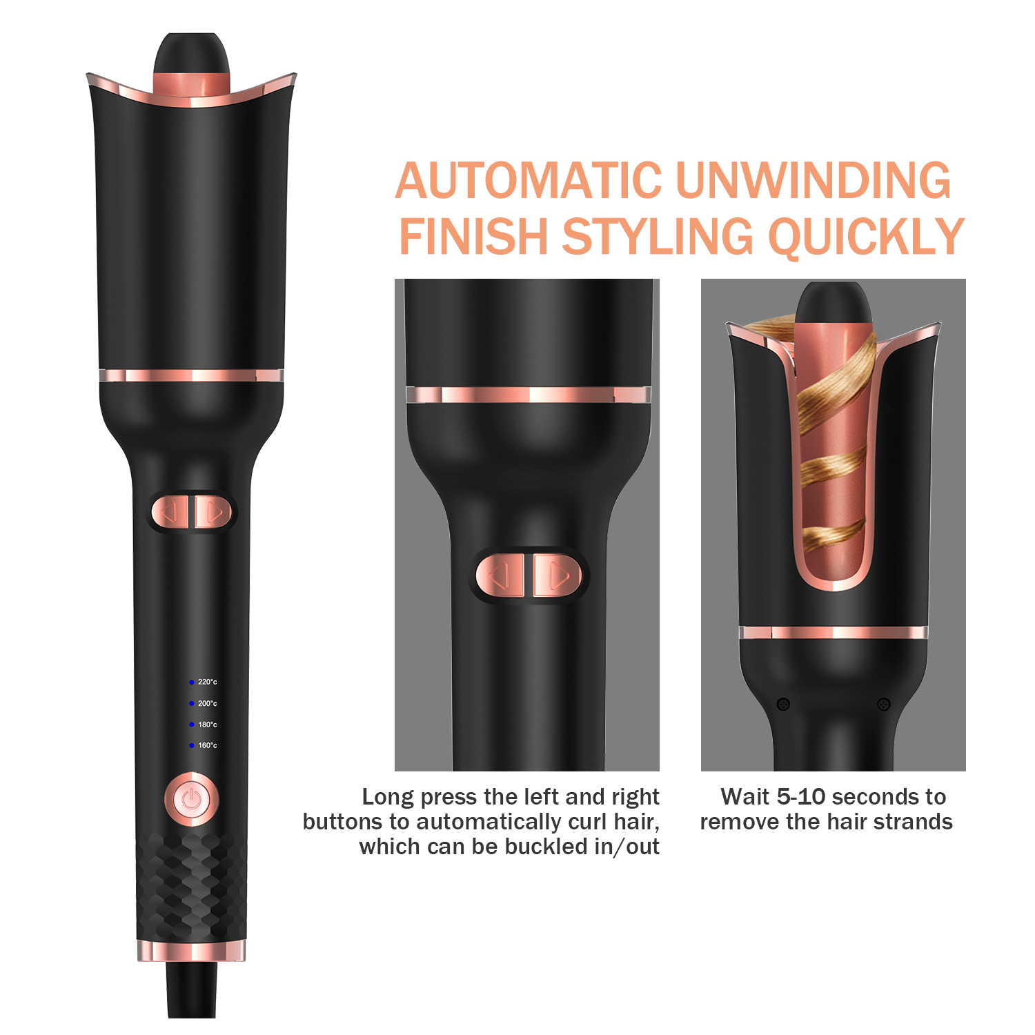 Electric Rotating Large-capacity Automatic Curling Wand Lazy Does Not Hurt Hair Perm Negative Ion Rose Curling Wand