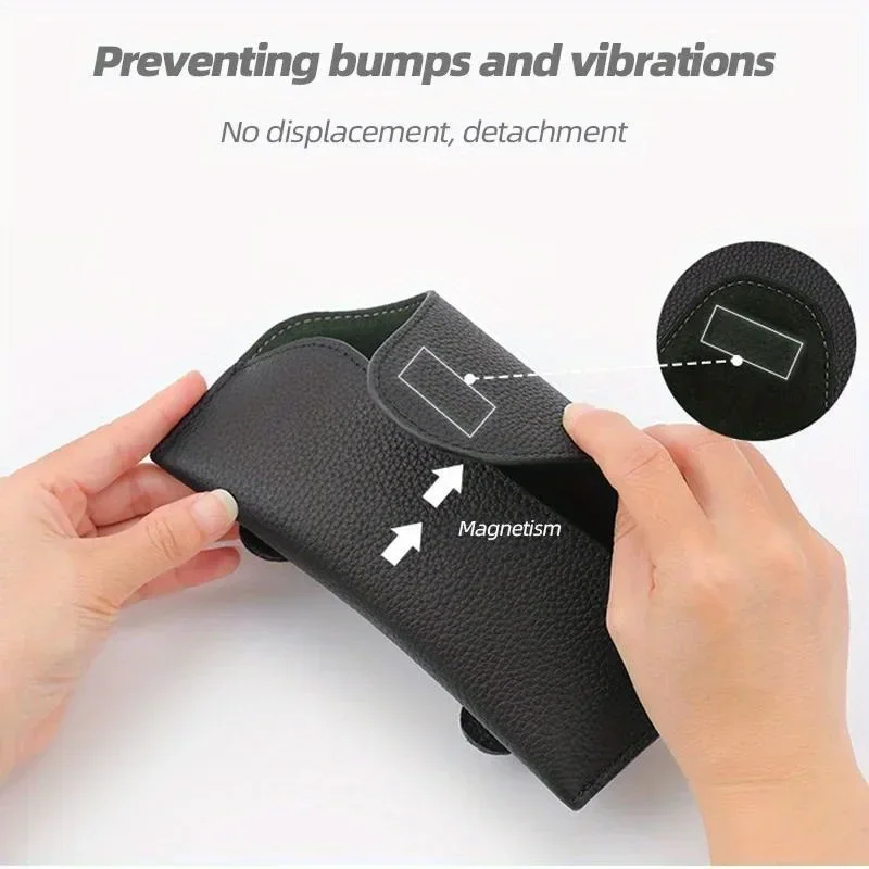Zonnebrilhouder voor autovizier, lederen autobrilhouder clip, vizieraccessoires brillenhouder