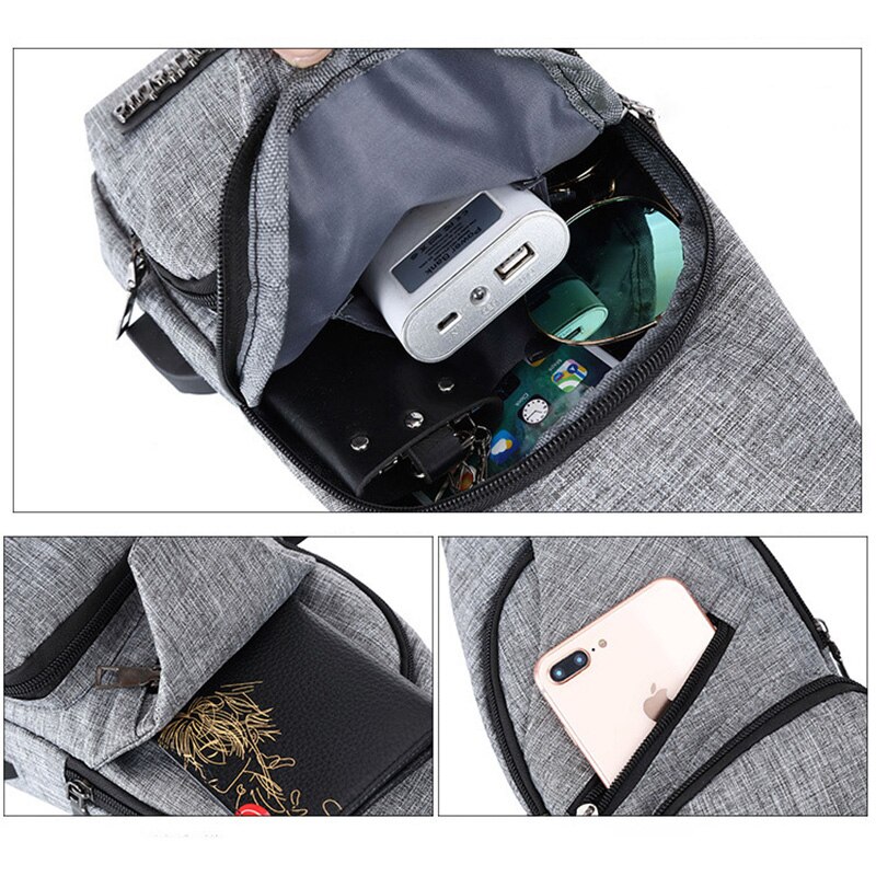 Heren crossbody tassen usd opladen schoudertassen mannen anti-diefstal borsttas school zomer korte reis koerierstas