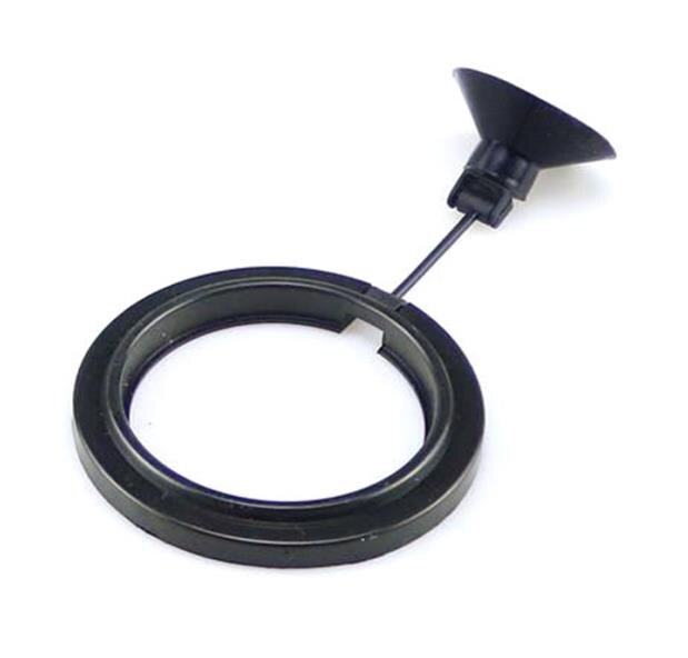 Fish Feeding Square ROUND Aquarium Fish Tank Ring Feeder Station Floating Food Water Plant Buoyancy Circle Accessory Sucker Cup: Circular / black