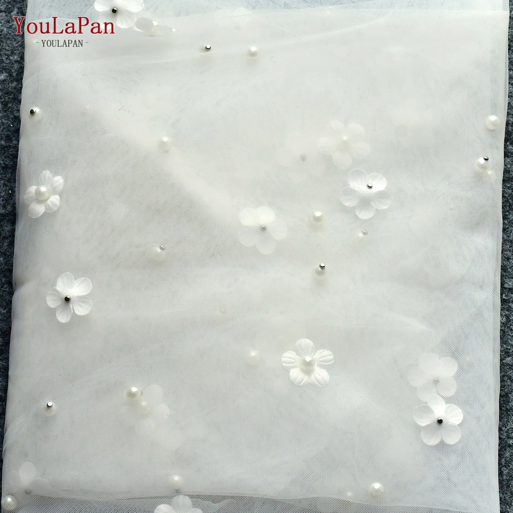 YouLaPan V83 Flower Pearl Bridal Veil Floral Veil Kaftan Moroccan Cathedral Wedding Veils Brides Accessories Ashley Carol: black / 75cm