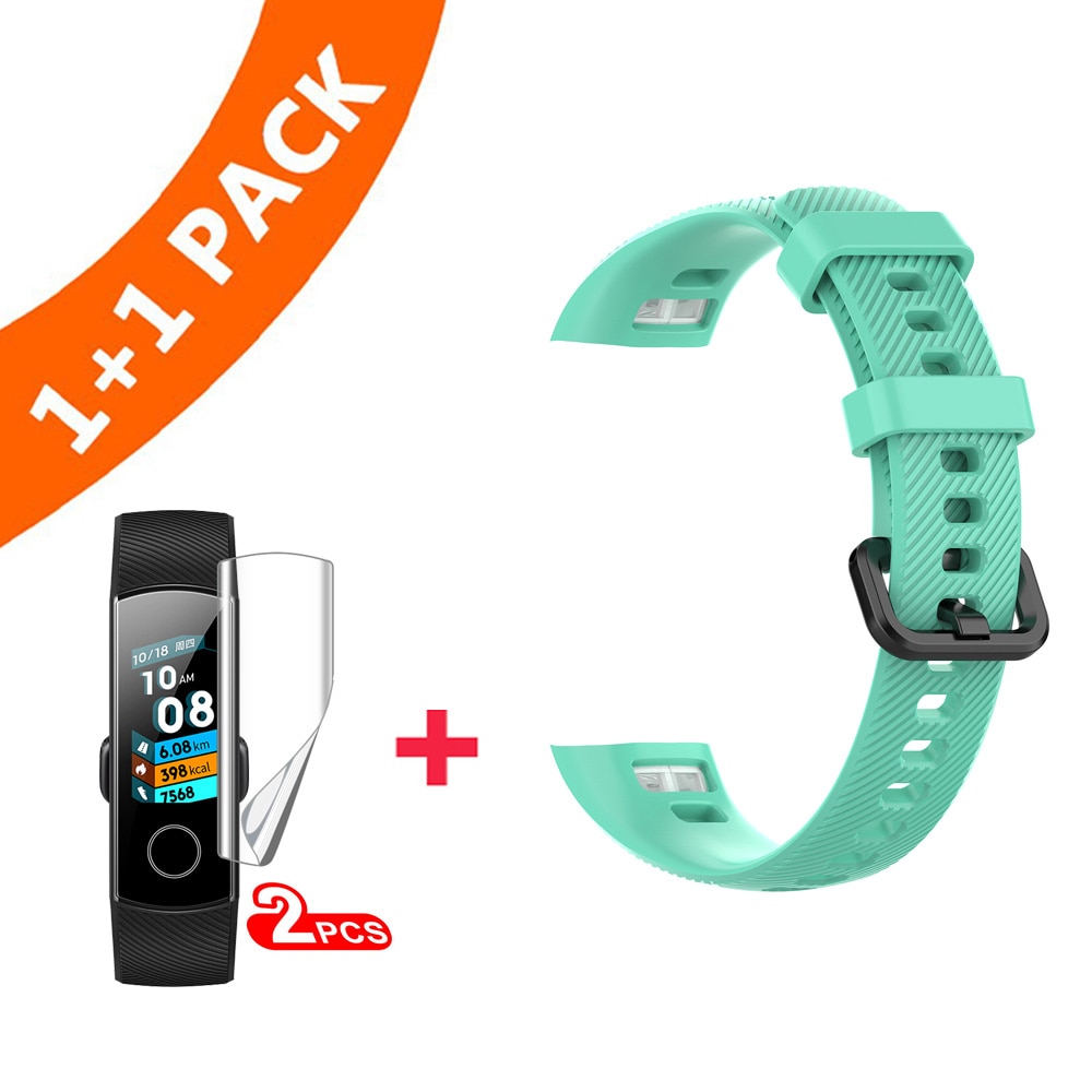 Handgelenk Gurt Für Huawei Honor Band 4 Strap Silikon Armband Armband Für Huawei Ehre Band4 Band 5 Strap Mit Schutzhülle film: Lake Blue