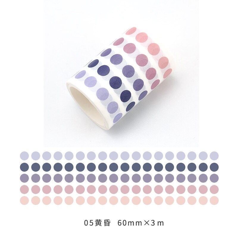 60mm*3m farverige prikker brede maskeringstape gør-det-selv scrapbog dagbog dagbog notesbog klæbende dekorative washi tape klistermærke ruller: 5