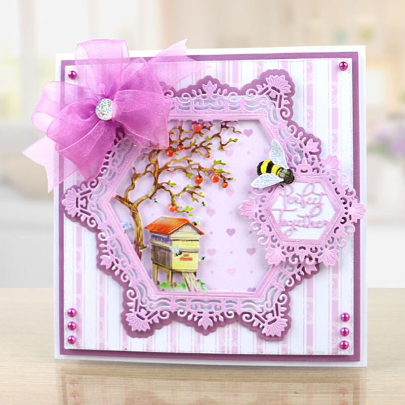 Coração oval hexágono quadrado quadro de metal corte dados para scrapbooking álbum diy gravação cartão que faz a decoração artesanato novo 2019