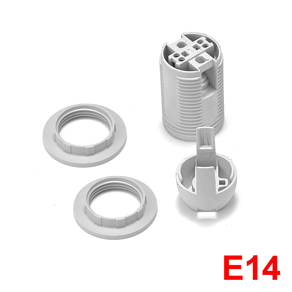 E14 E27 Lamp Holder E27 Bulb Base Adapter E14 Cartridge With Mount LED Light Round Lamp Screw Cap Fitting E26 E27 Socket: GRAY