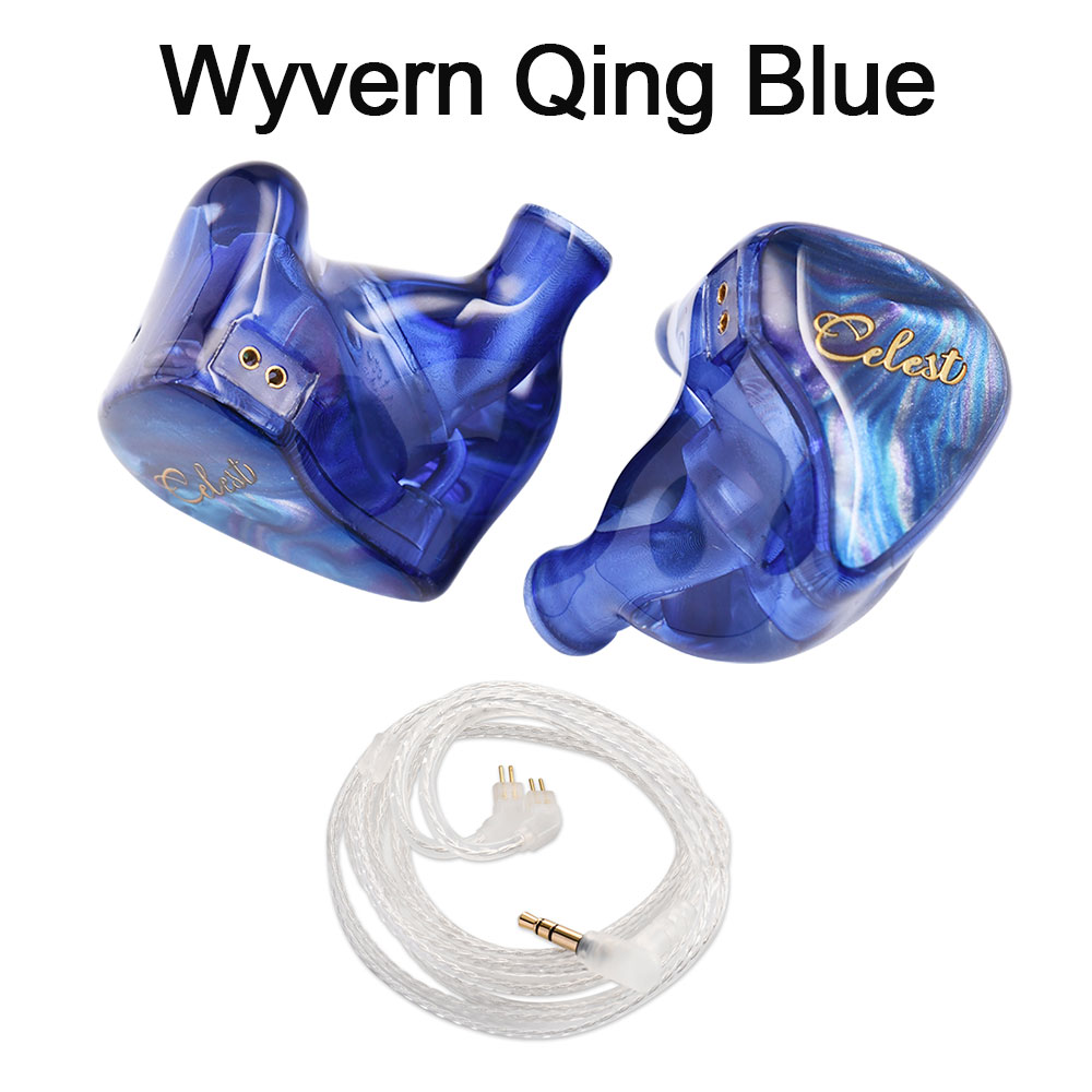 Auriculares intrauditivos Kinera Celest Wyvern Qing con micrófono de pluma desmontable, auriculares con Cable IEM para música Hifi,: Azul