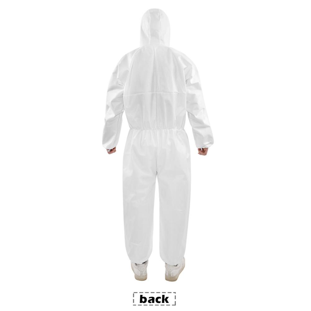 Waterproof 2 PCS One-piece Disposable Elastic Wrist And Hood Coverall Suit Protective Suit White Nonwoven M L XL XXL