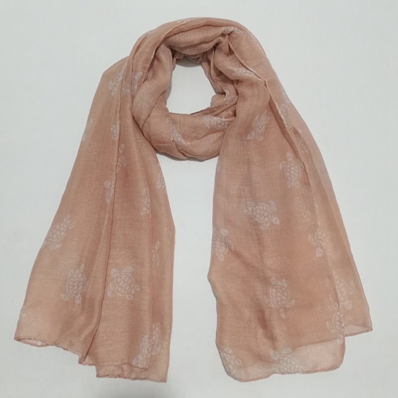 Bufanda Animal bufanda nueva Primavera Pañuelo de viscosa para mujeres tortuga de mar imprimir chales y bufandas: Marrón