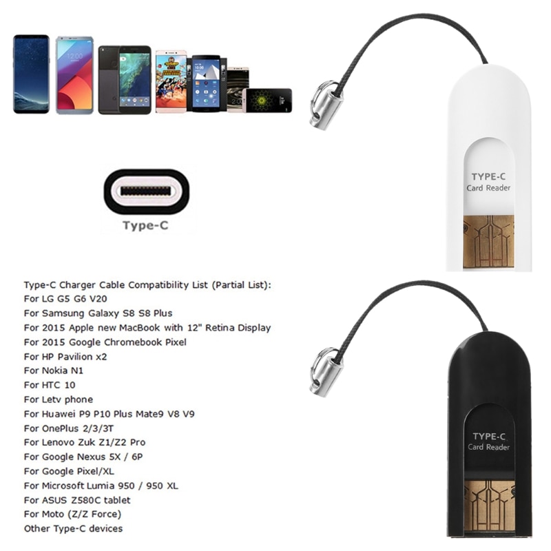 Twee In Een Usb 3.1 Type C Naar Usb 2.0 Micro Sd Tf Kaartlezer Otg Adapter Voor Pc Mobiele telefoon