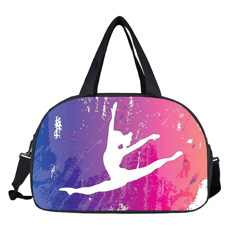 Watercolor Gymnastics Art Tote Bag Ladies Dance Sports Storage Bags Travel Multifunctional Portable Messenger Bags Shoulder Bag: Yellow